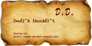 Deák Deodát névjegykártya